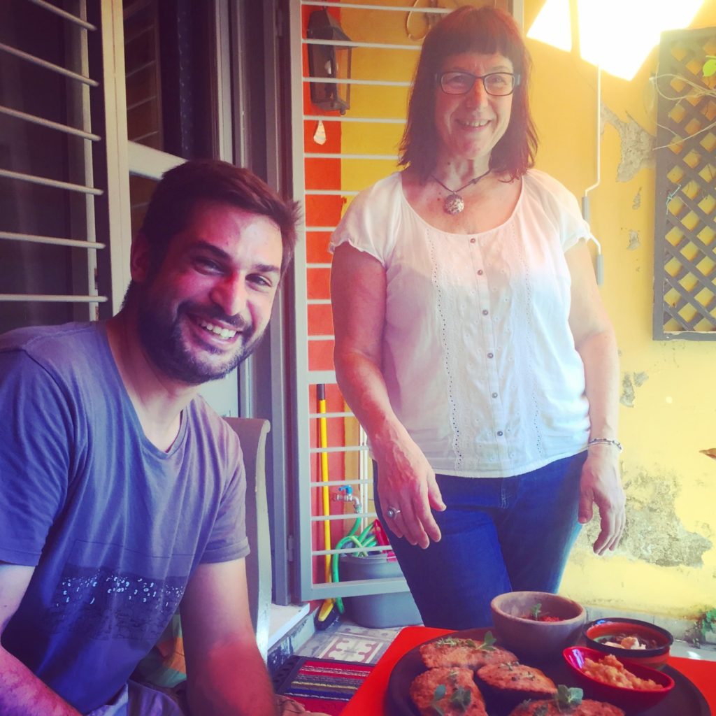 Greek Airbnb hosts: Romanos and his mom, Maria